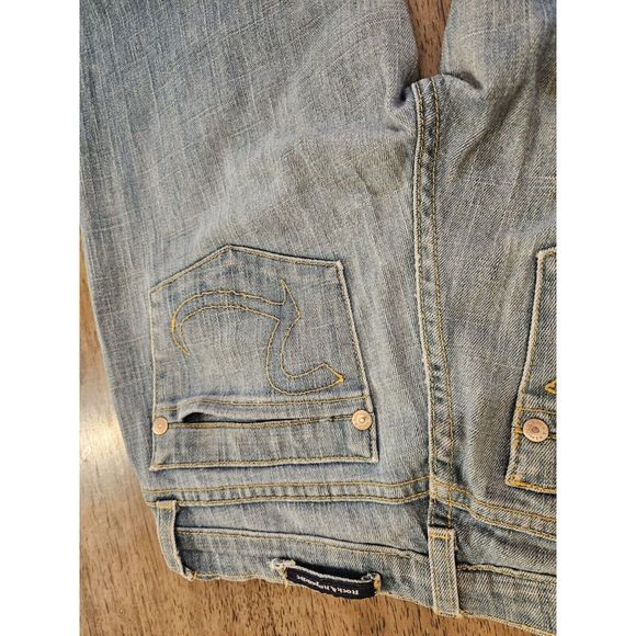 Women's vintage Y2K Mid-rise Jeans Straight 90's Light Denim Pants Blue boot cut - Picture 8 of 16